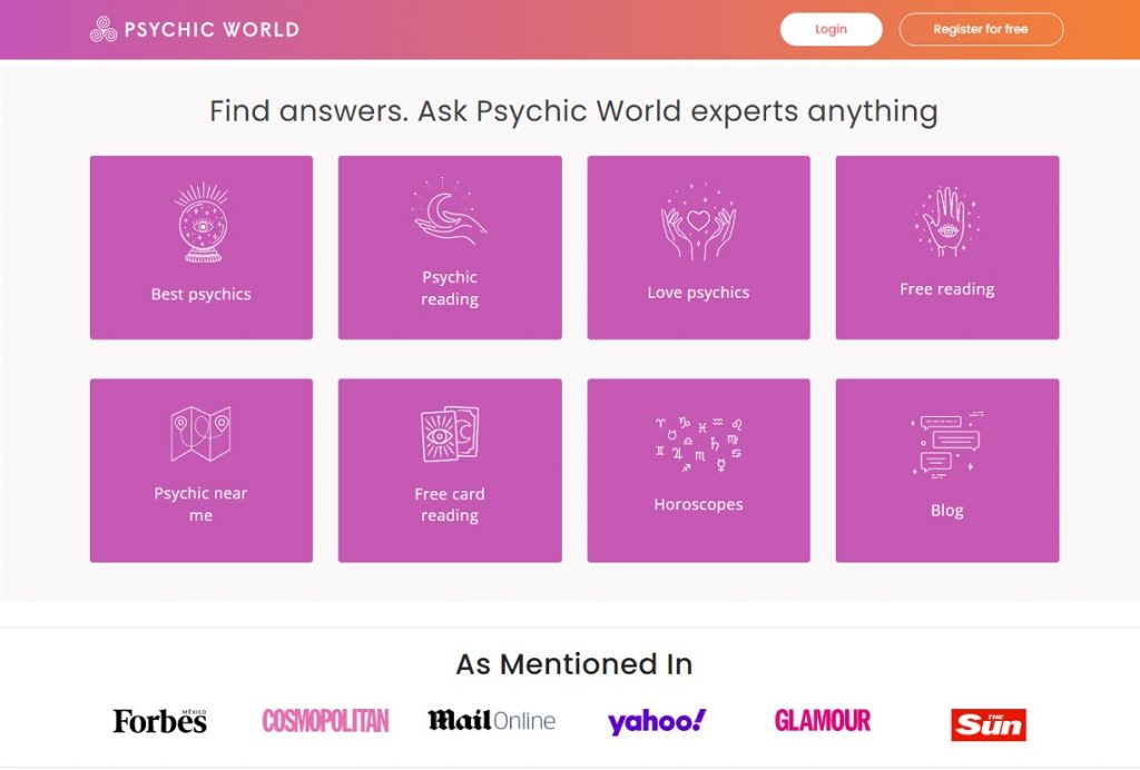 PsychicWorld Homepage
